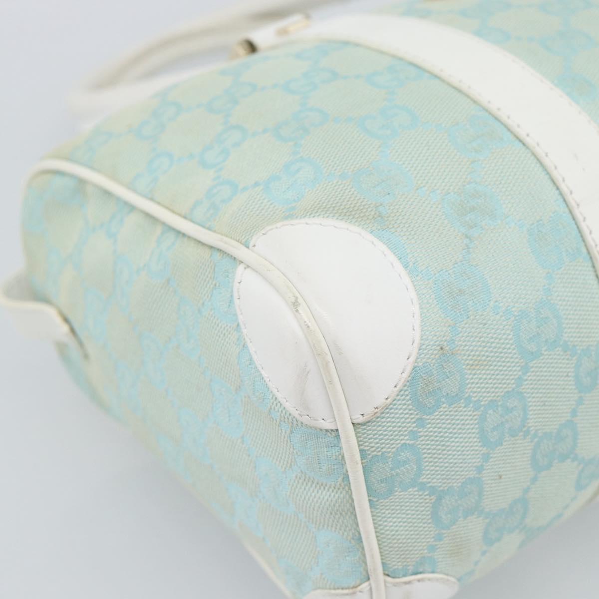 GUCCI GG Canvas Hand Bag Light Blue Gold 000 0851 Auth ep14922