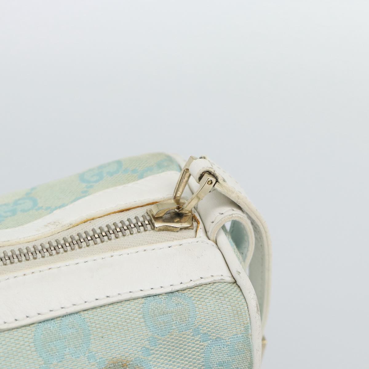 GUCCI GG Canvas Hand Bag Light Blue Gold 000 0851 Auth ep14922