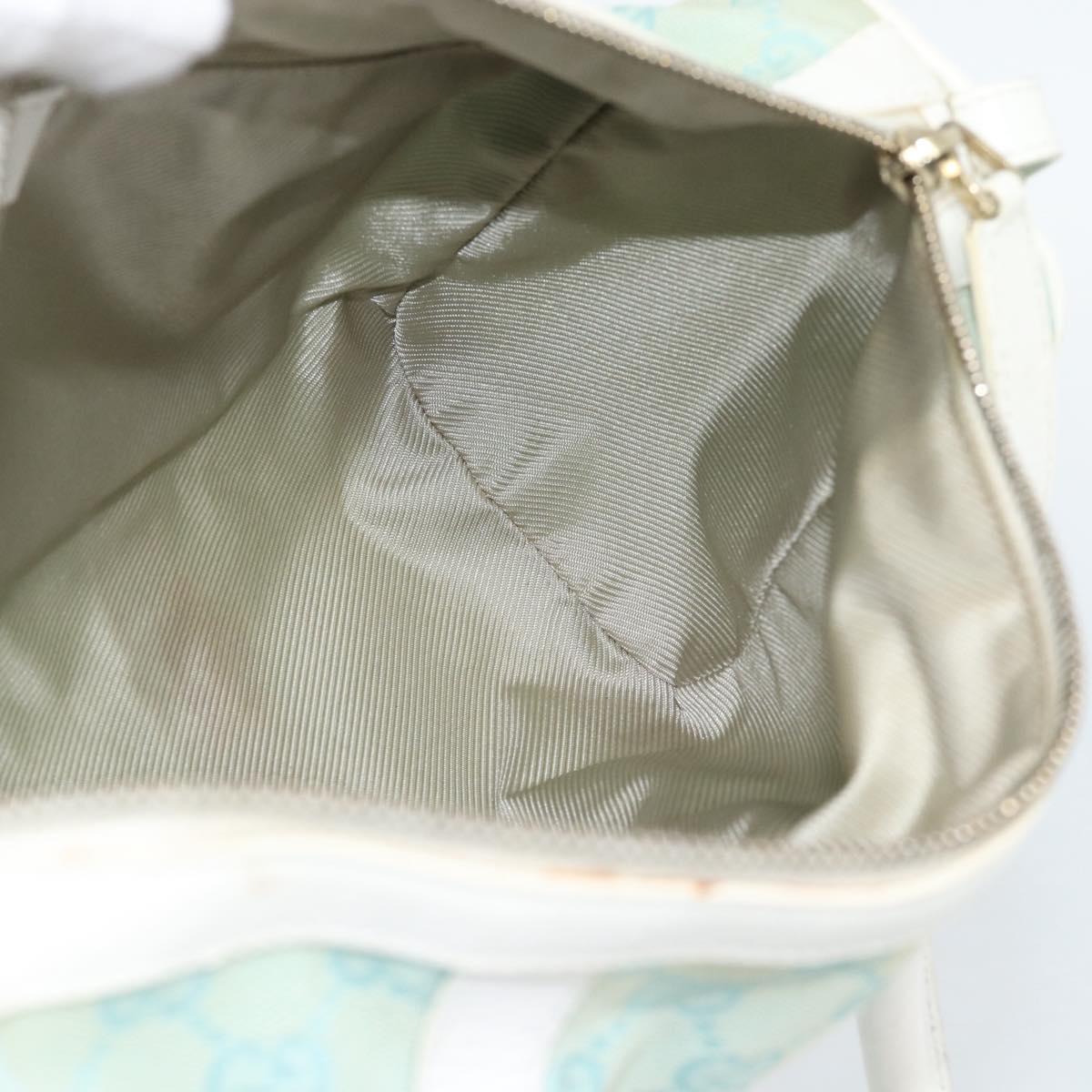 GUCCI GG Canvas Hand Bag Light Blue Gold 000 0851 Auth ep14922