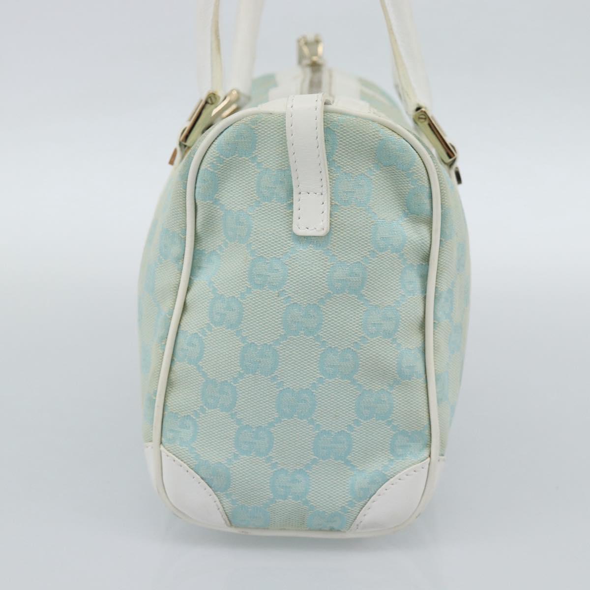 GUCCI GG Canvas Hand Bag Light Blue Gold 000 0851 Auth ep14922