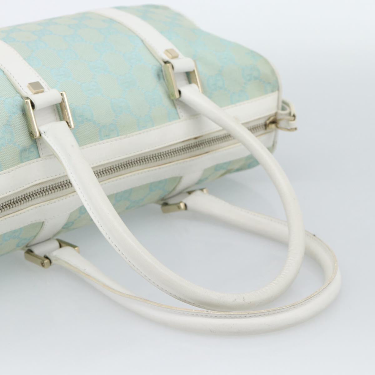 GUCCI GG Canvas Hand Bag Light Blue Gold 000 0851 Auth ep14922