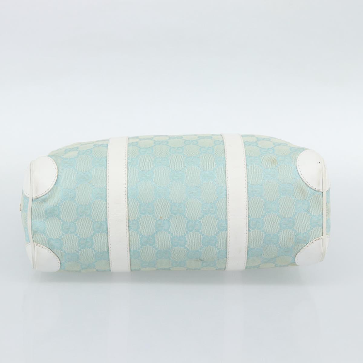 GUCCI GG Canvas Hand Bag Light Blue Gold 000 0851 Auth ep14922
