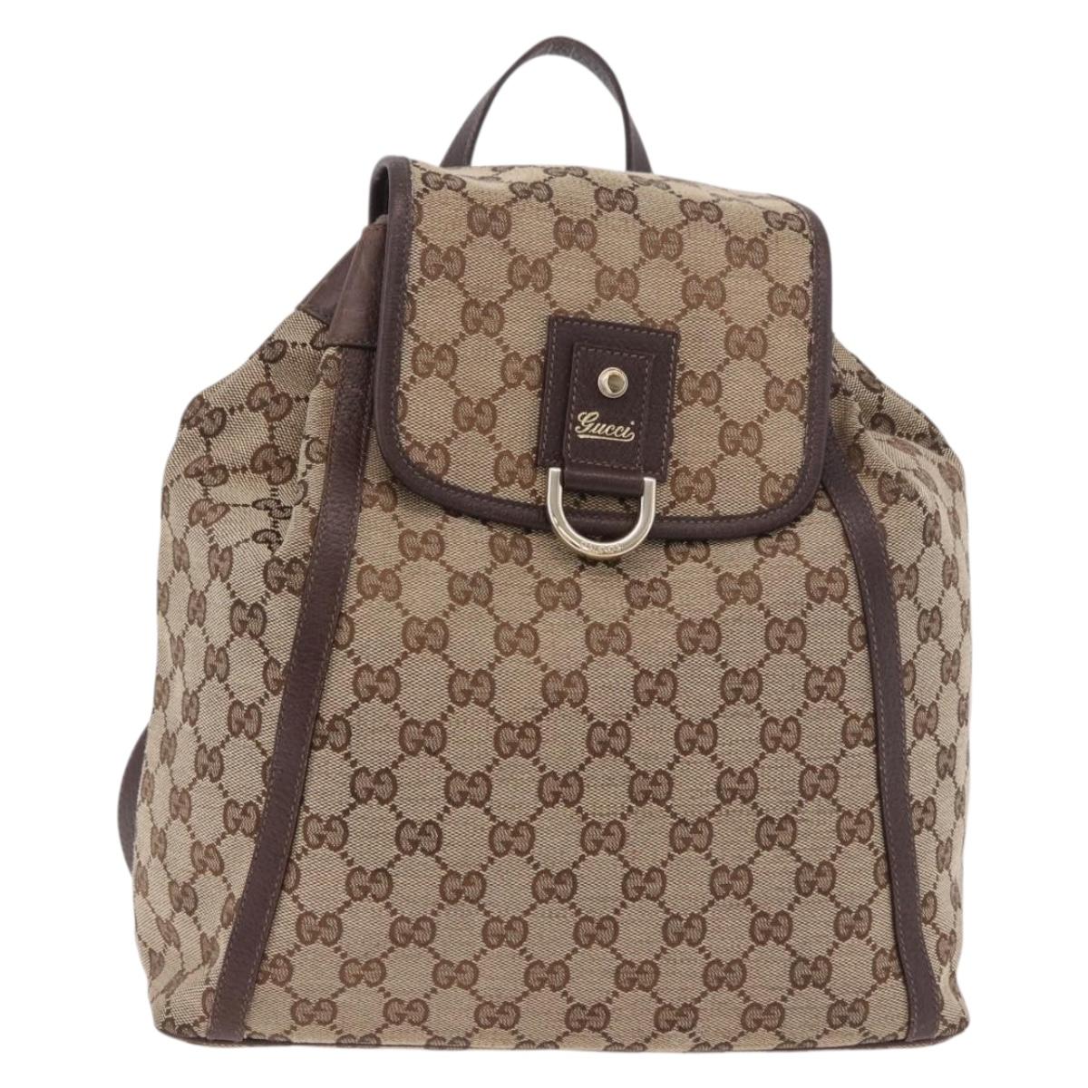 GUCCI GG Canvas Backpack Beige Gold 141642 Auth ep14925A