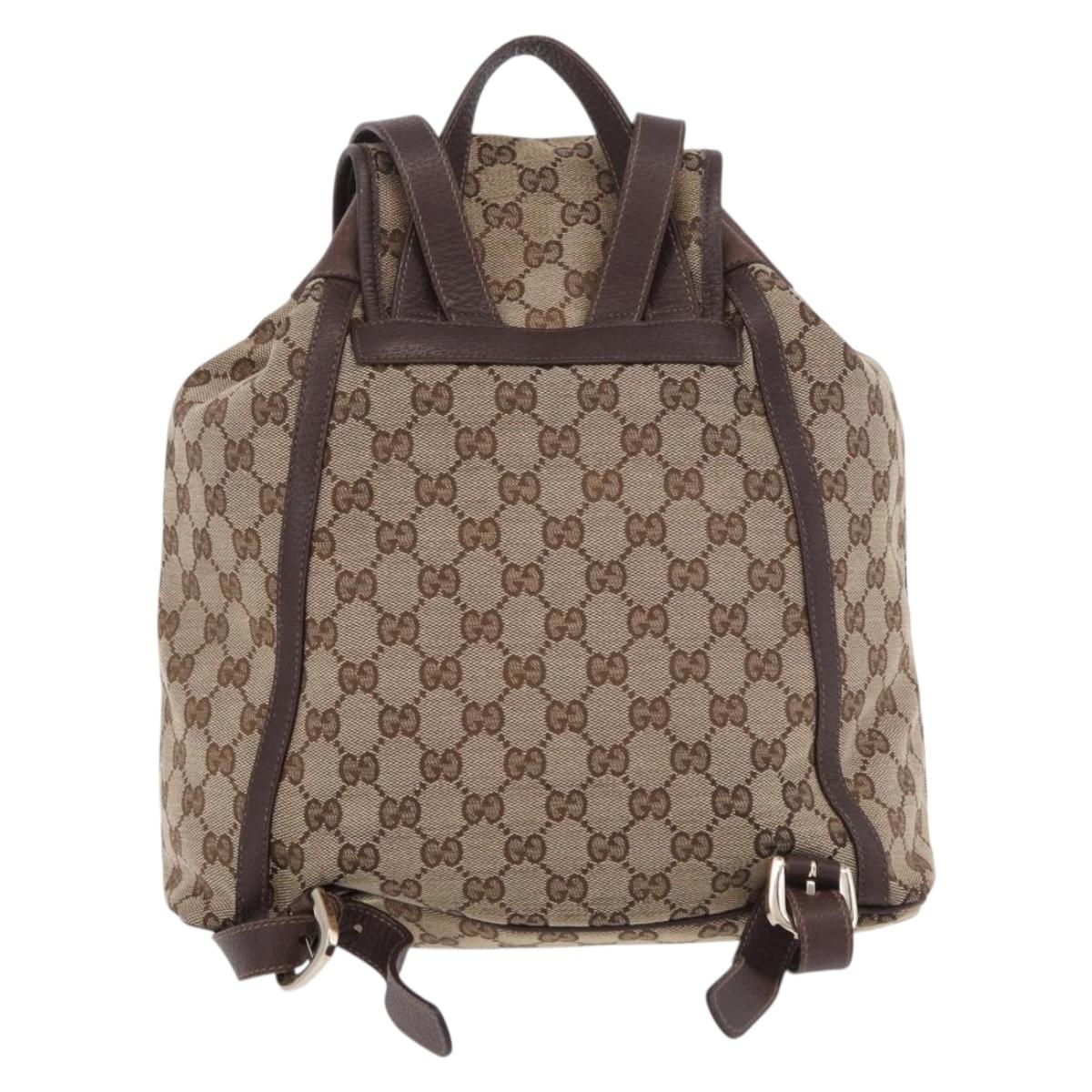 GUCCI GG Canvas Backpack Beige Gold 141642 Auth ep14925A