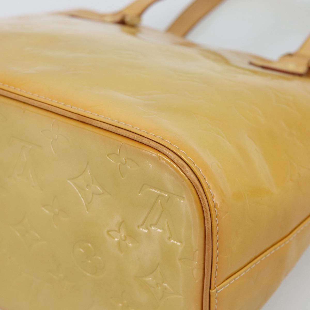 LOUIS VUITTON Monogram Vernis Houston Hand Bag Beige M91004 LV Auth ep14929A
