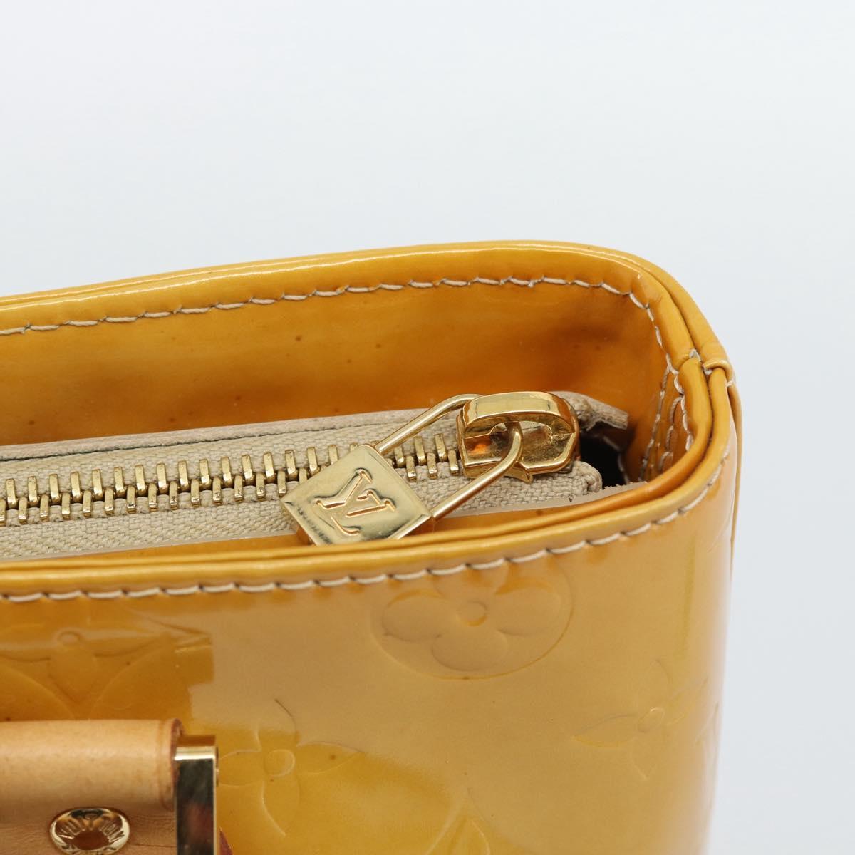 LOUIS VUITTON Monogram Vernis Houston Hand Bag Beige M91004 LV Auth ep14929A