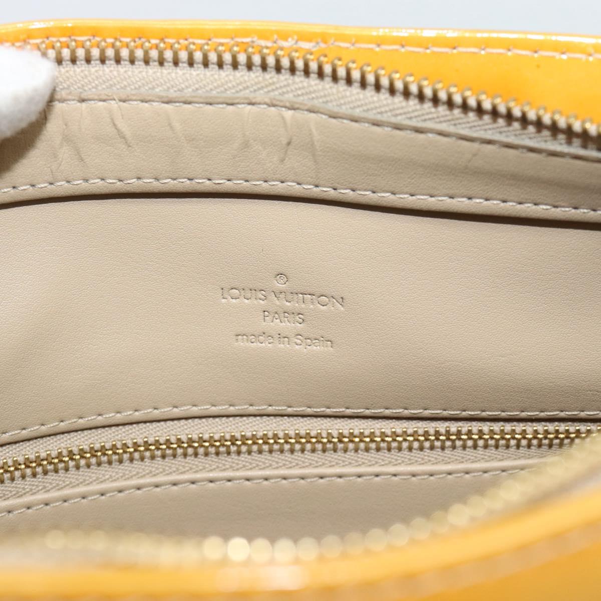 LOUIS VUITTON Monogram Vernis Houston Hand Bag Beige M91004 LV Auth ep14929A
