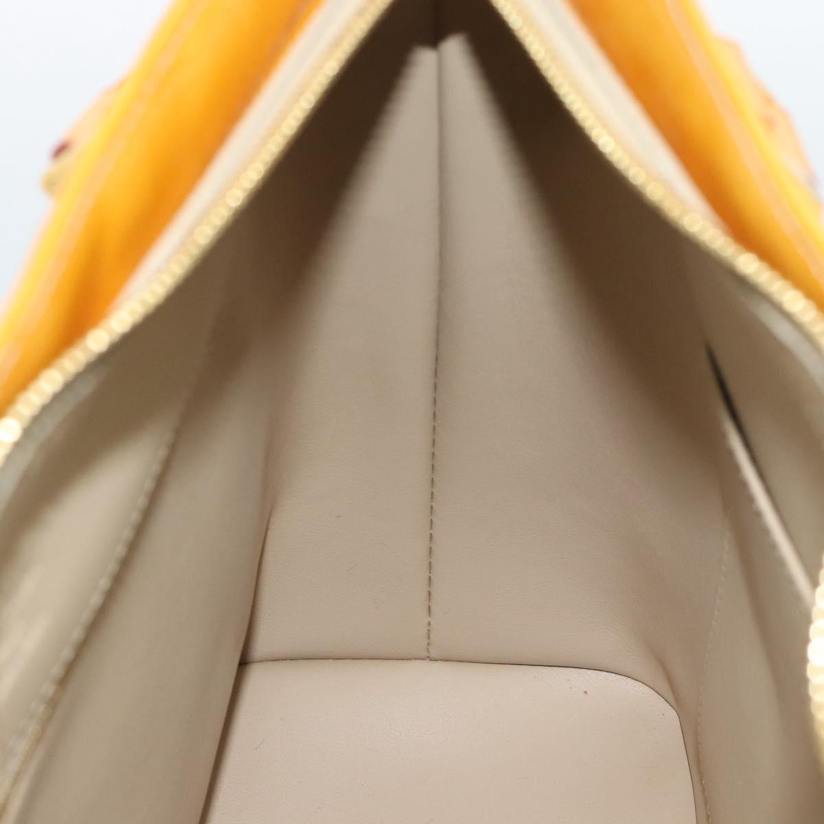 LOUIS VUITTON Monogram Vernis Houston Hand Bag Beige M91004 LV Auth ep14929A