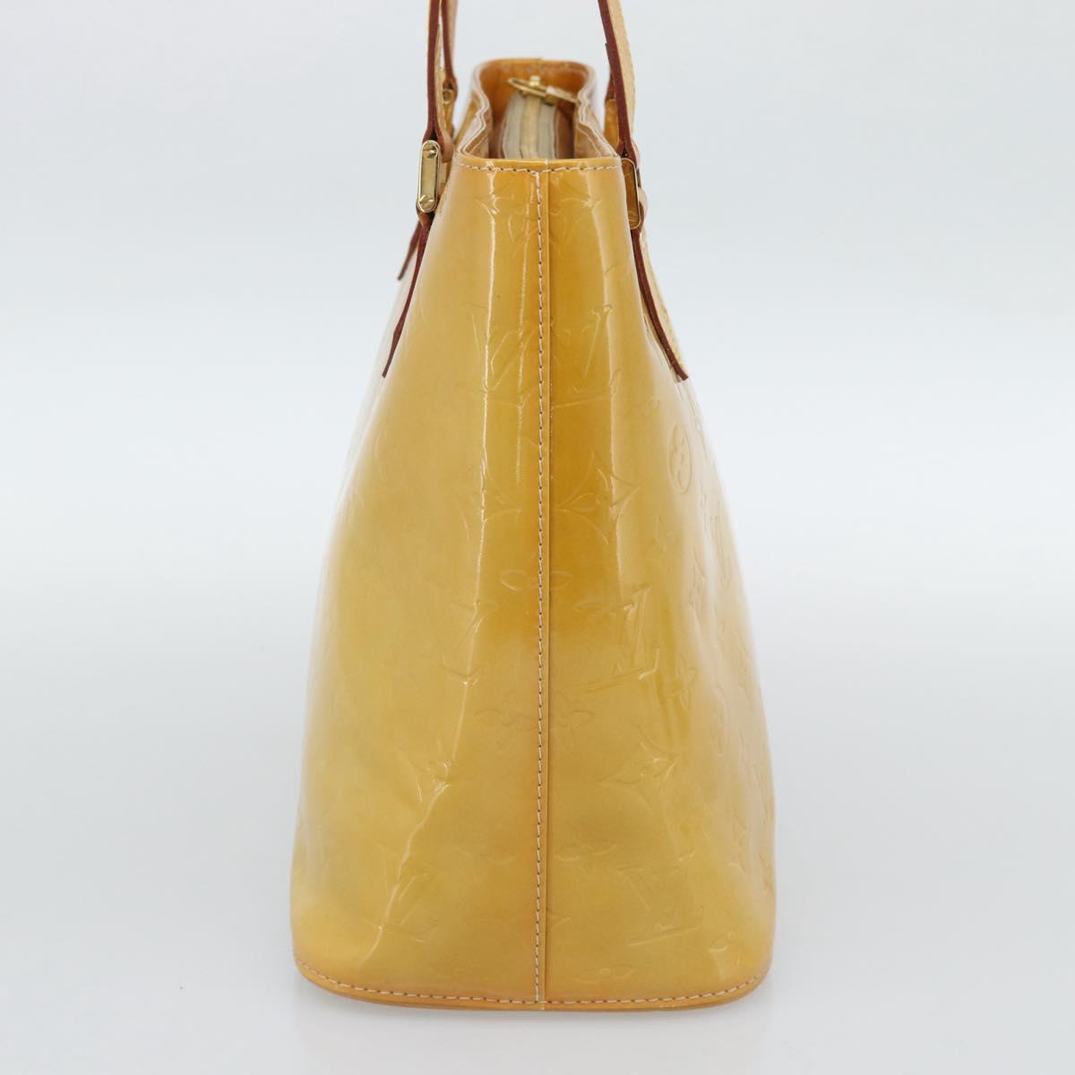 LOUIS VUITTON Monogram Vernis Houston Hand Bag Beige M91004 LV Auth ep14929A