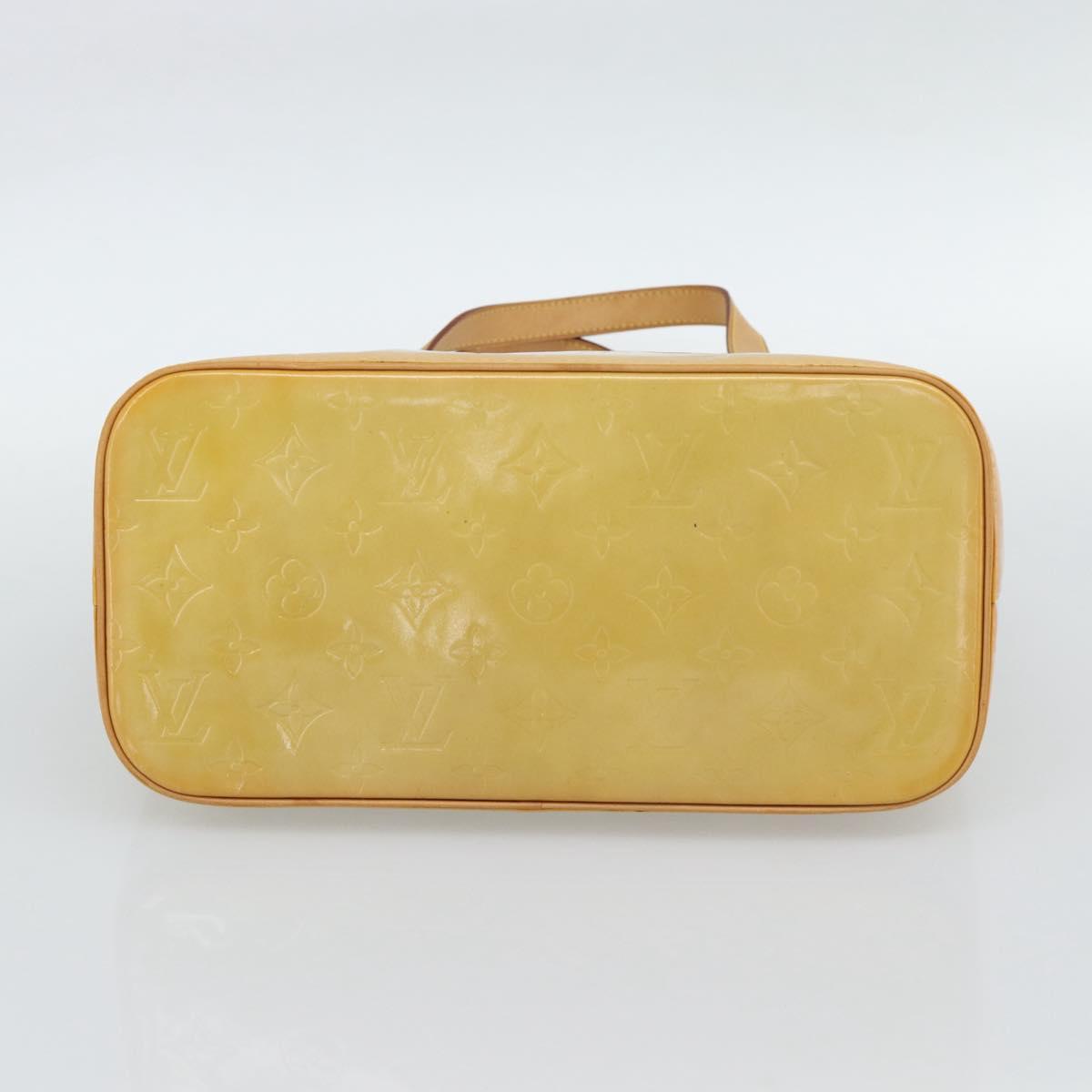 LOUIS VUITTON Monogram Vernis Houston Hand Bag Beige M91004 LV Auth ep14929A