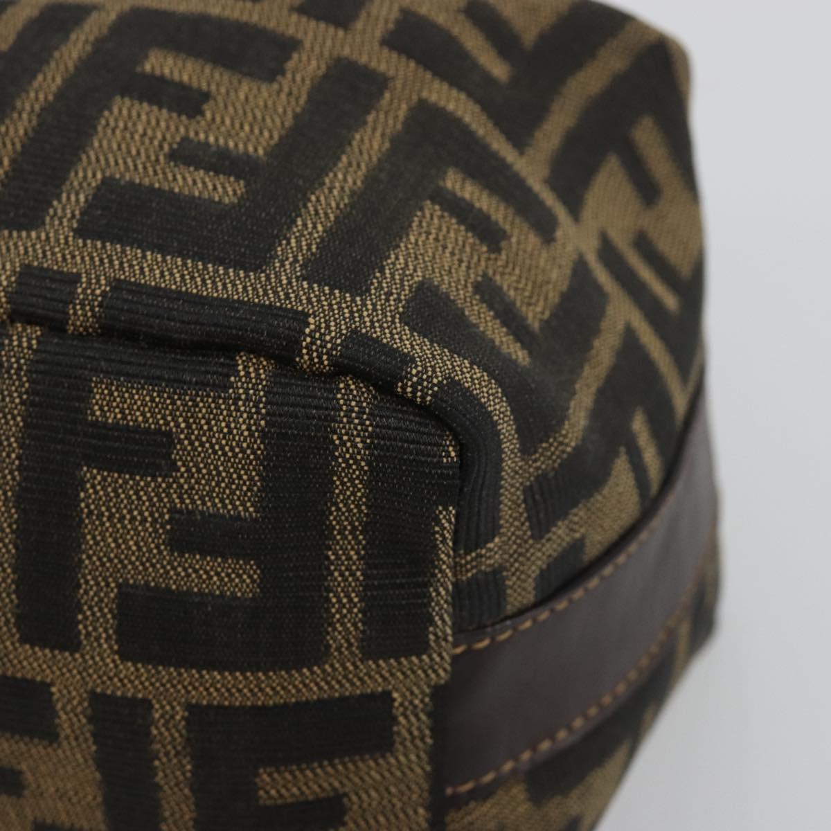 FENDI Zucca Canvas Pouch Black Brown Auth ep14930