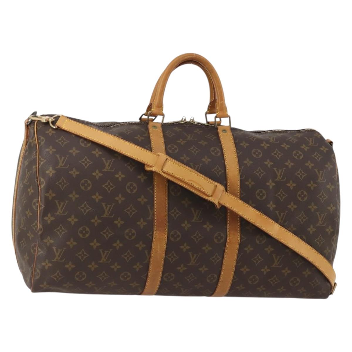 LOUIS VUITTON Monogram Keepall Bandouliere 60 Boston Bag M41412 LV Auth ep14932