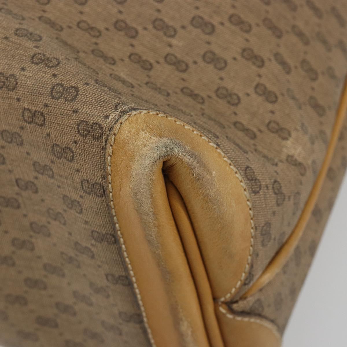 GUCCI Micro GG Supreme Tote Bag PVC Beige Gold 02 39 4868 Auth ep14936