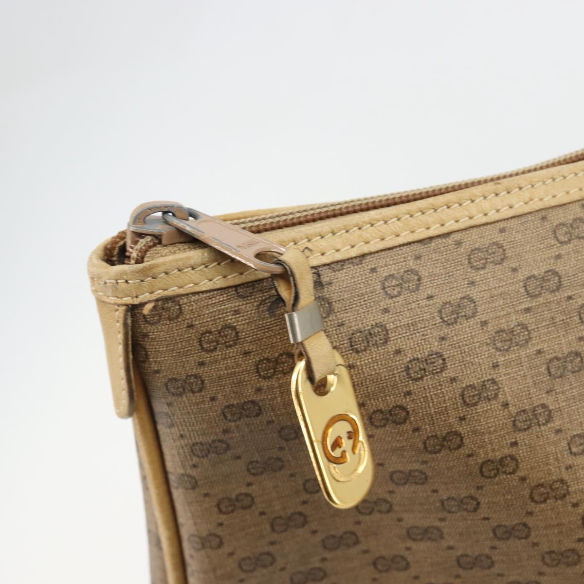 GUCCI Micro GG Supreme Tote Bag PVC Beige Gold 02 39 4868 Auth ep14936