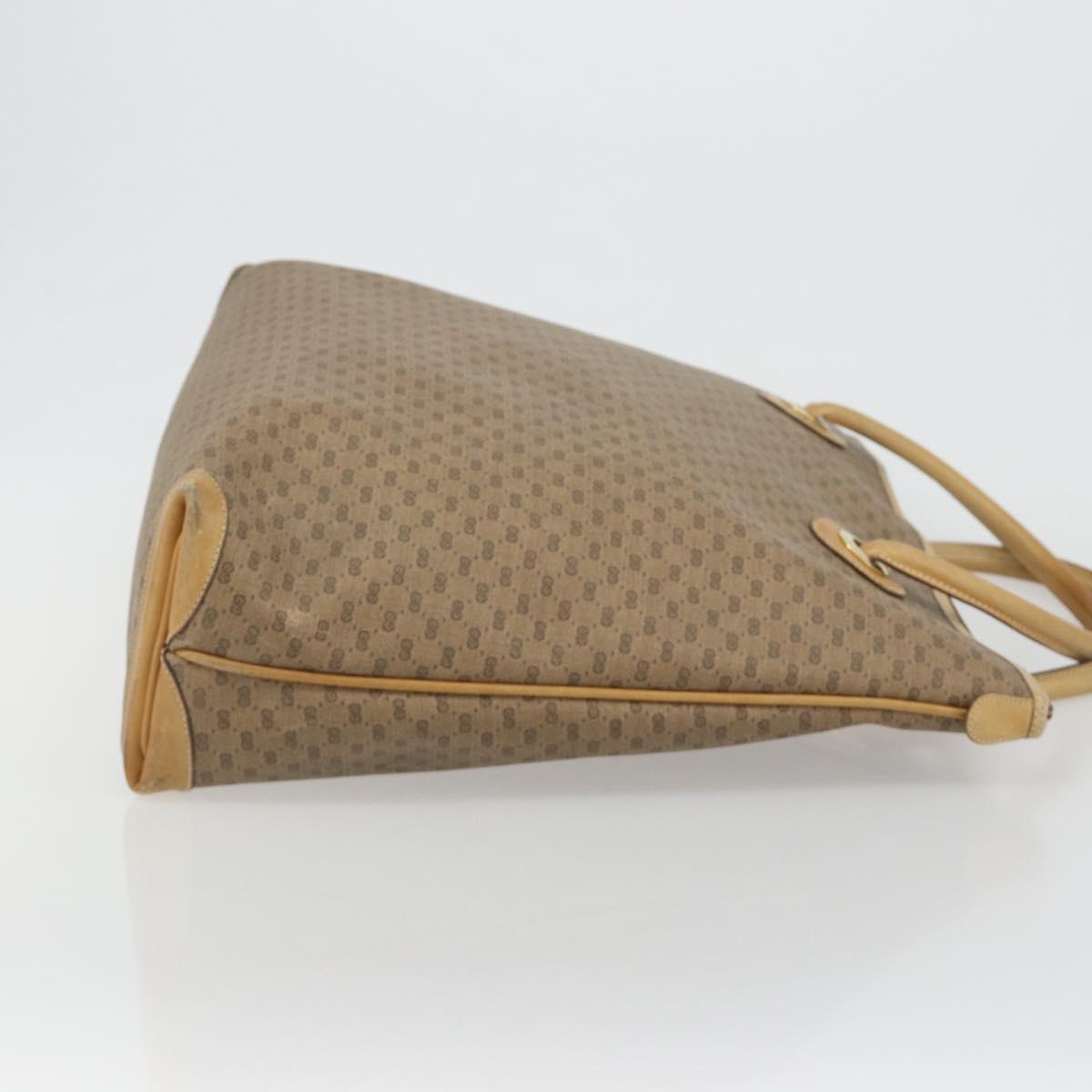 GUCCI Micro GG Supreme Tote Bag PVC Beige Gold 02 39 4868 Auth ep14936
