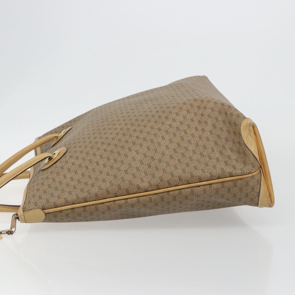 GUCCI Micro GG Supreme Tote Bag PVC Beige Gold 02 39 4868 Auth ep14936
