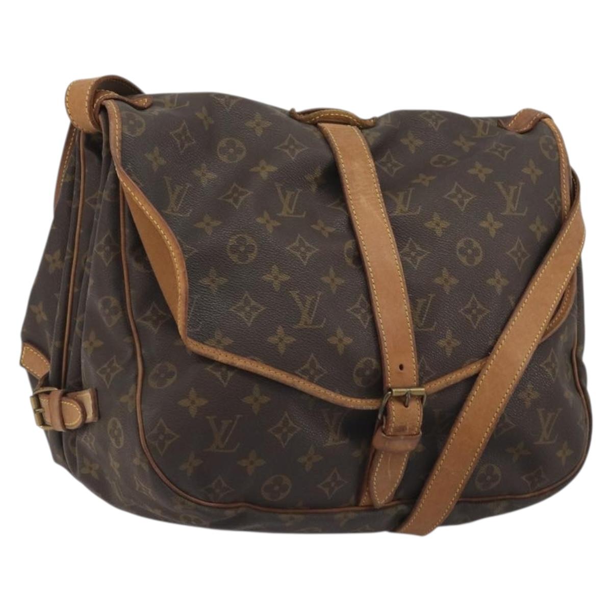 LOUIS VUITTON Monogram Saumur 35 Shoulder Bag M42254 LV Auth ep14937