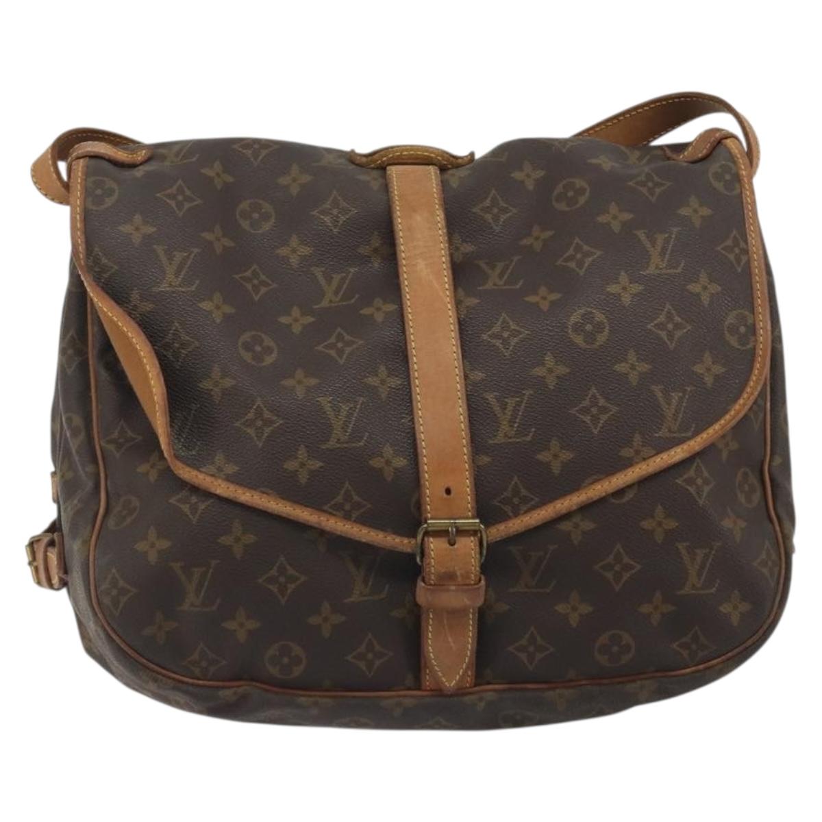 LOUIS VUITTON Monogram Saumur 35 Shoulder Bag M42254 LV Auth ep14937