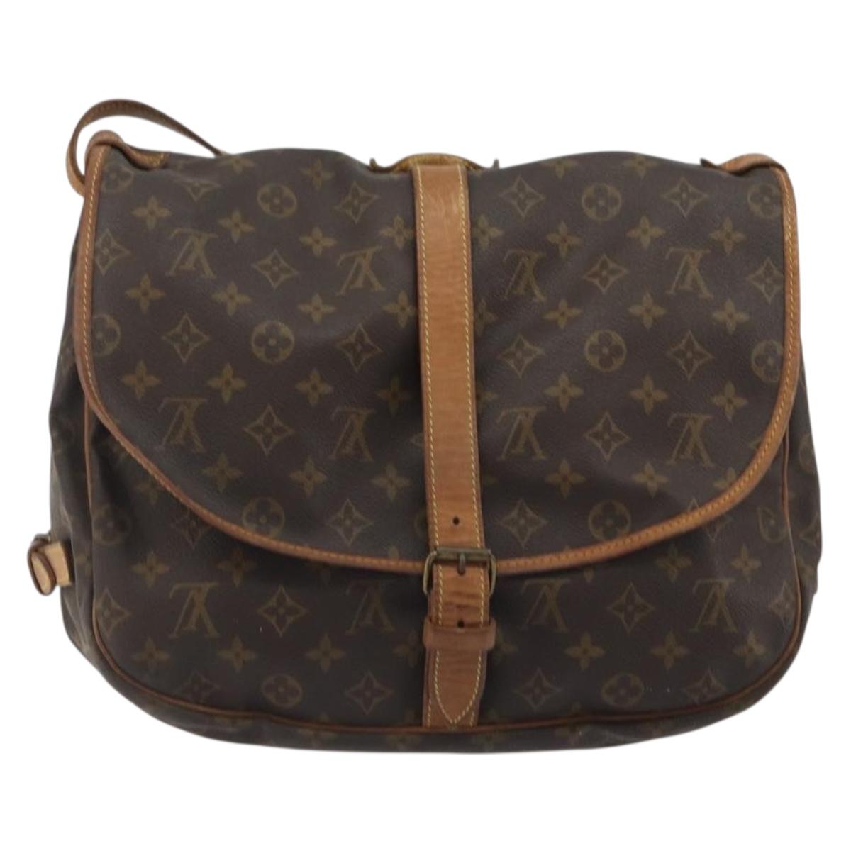 LOUIS VUITTON Monogram Saumur 35 Shoulder Bag M42254 LV Auth ep14937