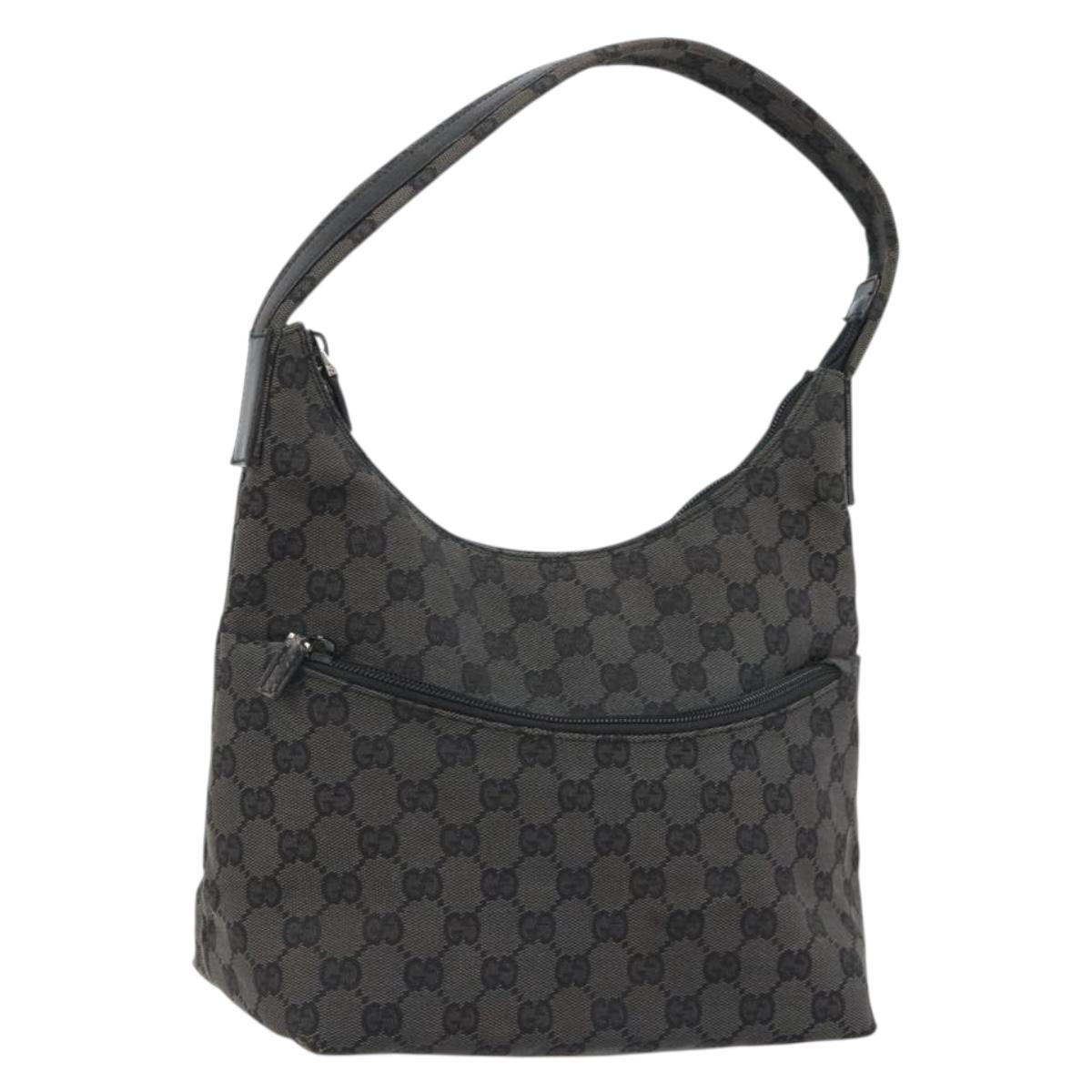 GUCCI GG Canvas Hand Bag Black Silver 001 3386 Auth ep14941