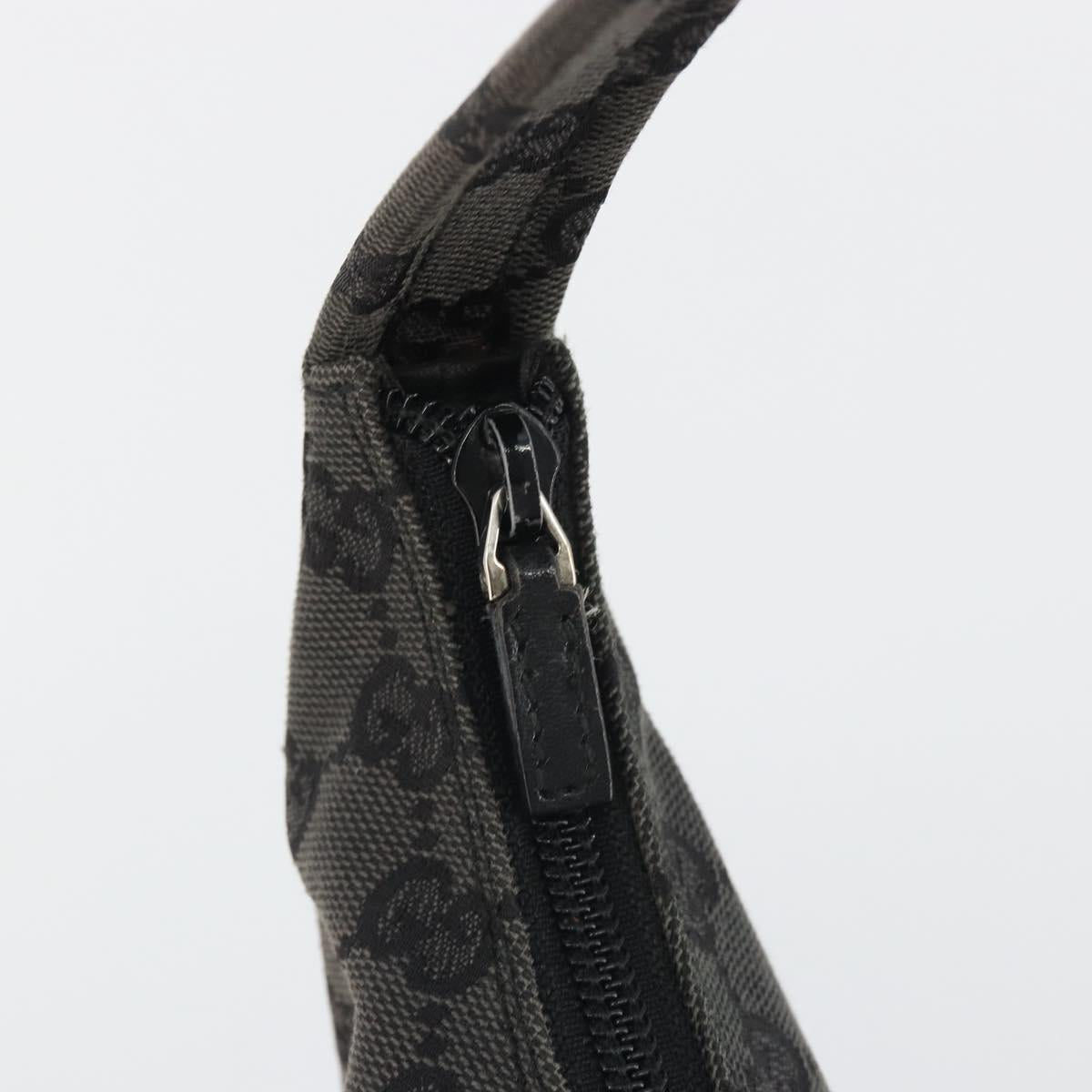 GUCCI GG Canvas Hand Bag Black Silver 001 3386 Auth ep14941