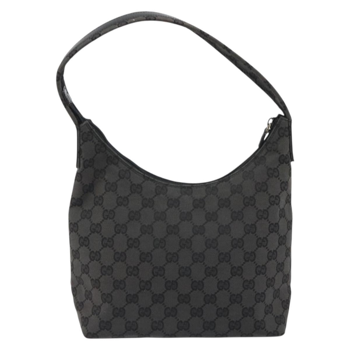 GUCCI GG Canvas Hand Bag Black Silver 001 3386 Auth ep14941