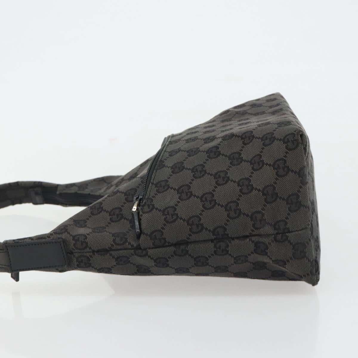 GUCCI GG Canvas Hand Bag Black Silver 001 3386 Auth ep14941