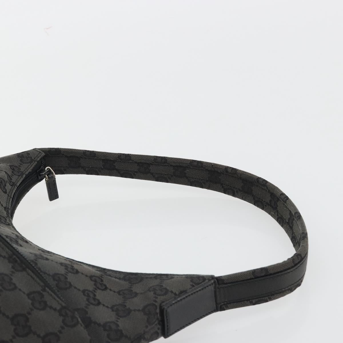 GUCCI GG Canvas Hand Bag Black Silver 001 3386 Auth ep14941
