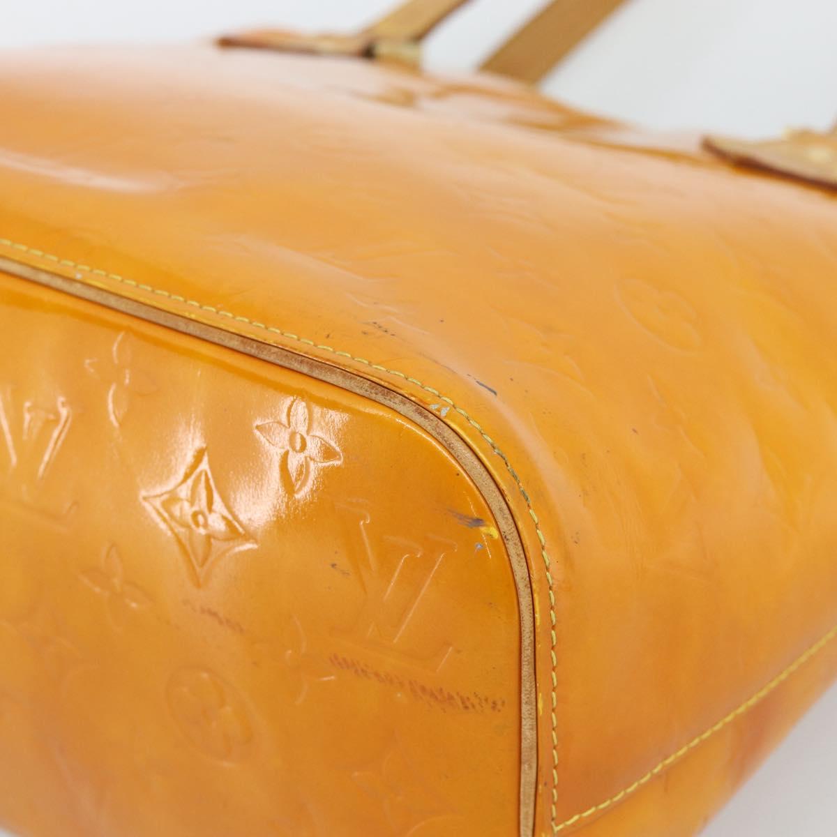 LOUIS VUITTON Monogram Vernis Houston Hand Bag Jaune M91121 LV Auth ep14944