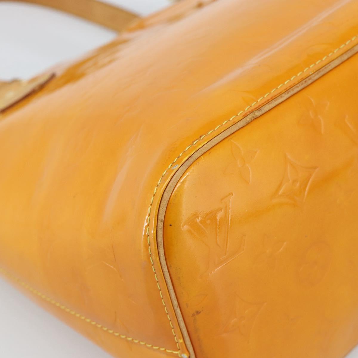 LOUIS VUITTON Monogram Vernis Houston Hand Bag Jaune M91121 LV Auth ep14944