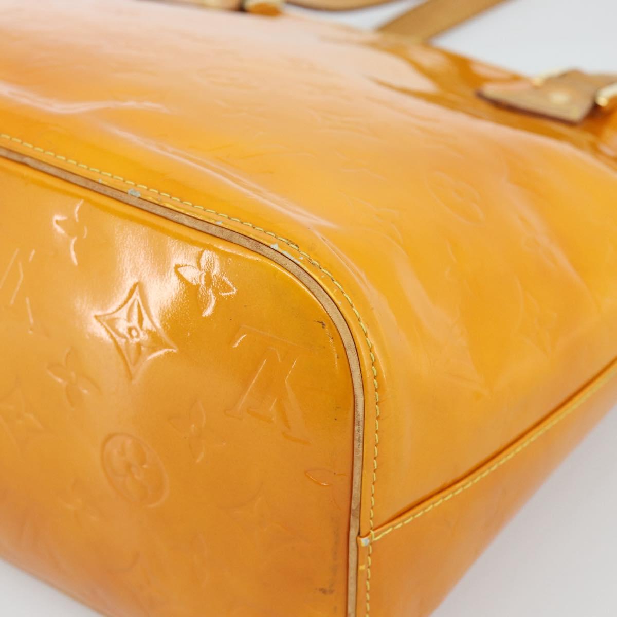 LOUIS VUITTON Monogram Vernis Houston Hand Bag Jaune M91121 LV Auth ep14944