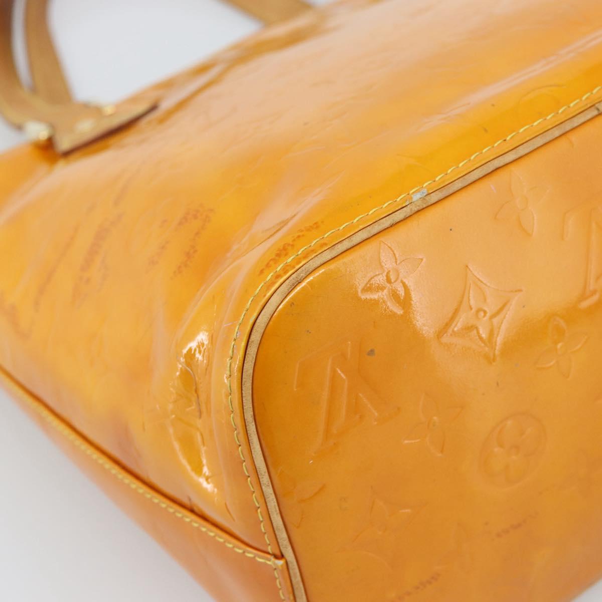 LOUIS VUITTON Monogram Vernis Houston Hand Bag Jaune M91121 LV Auth ep14944