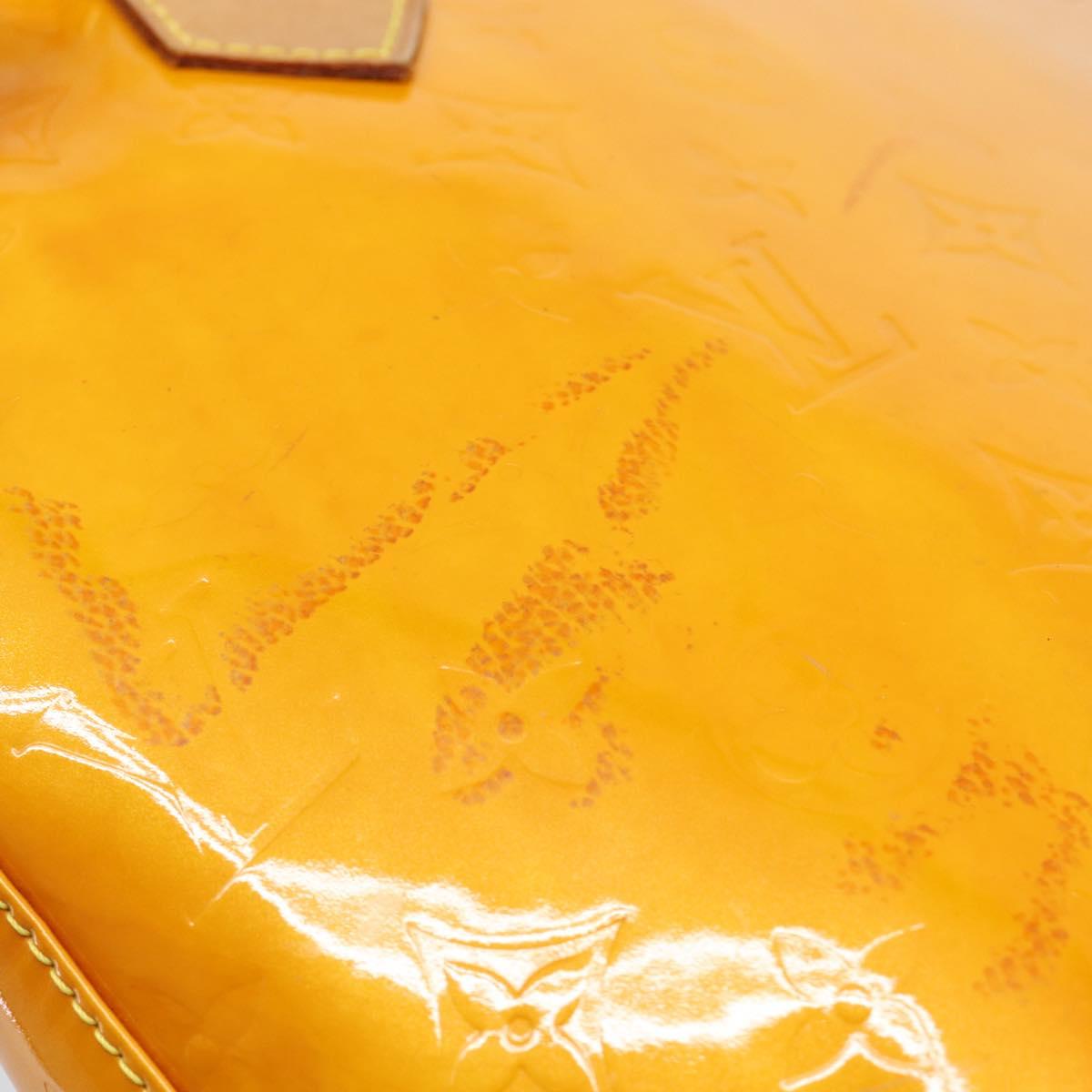LOUIS VUITTON Monogram Vernis Houston Hand Bag Jaune M91121 LV Auth ep14944