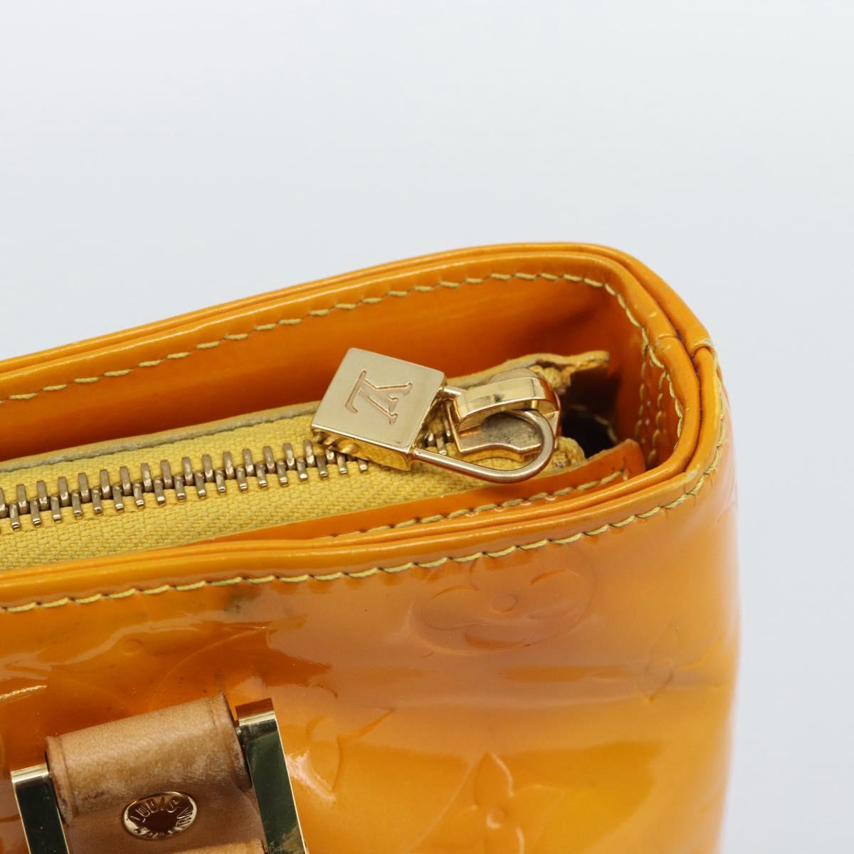LOUIS VUITTON Monogram Vernis Houston Hand Bag Jaune M91121 LV Auth ep14944