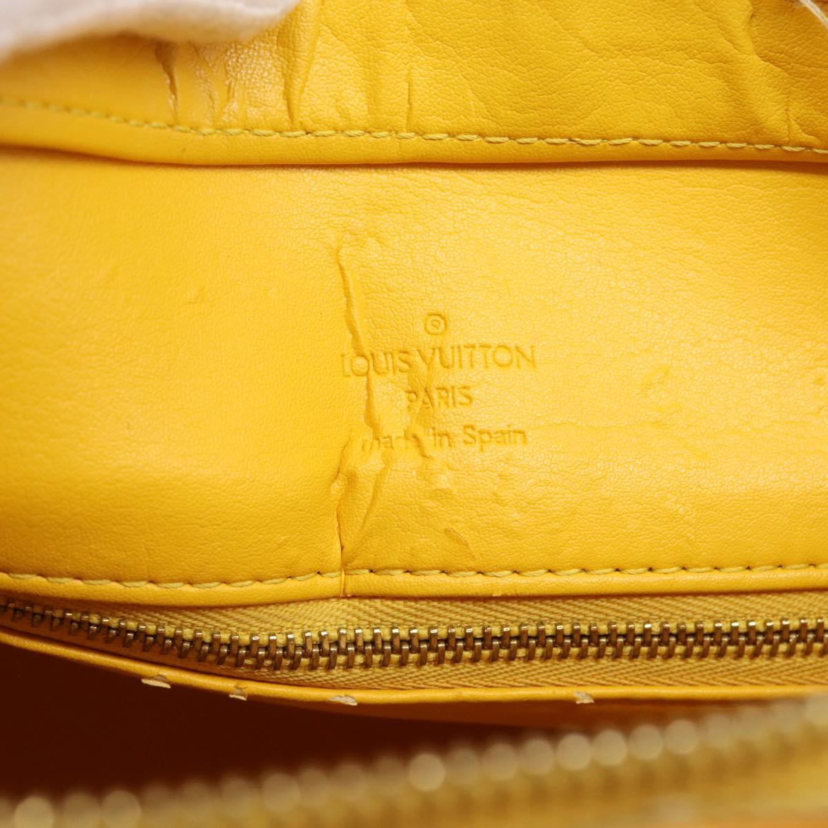 LOUIS VUITTON Monogram Vernis Houston Hand Bag Jaune M91121 LV Auth ep14944
