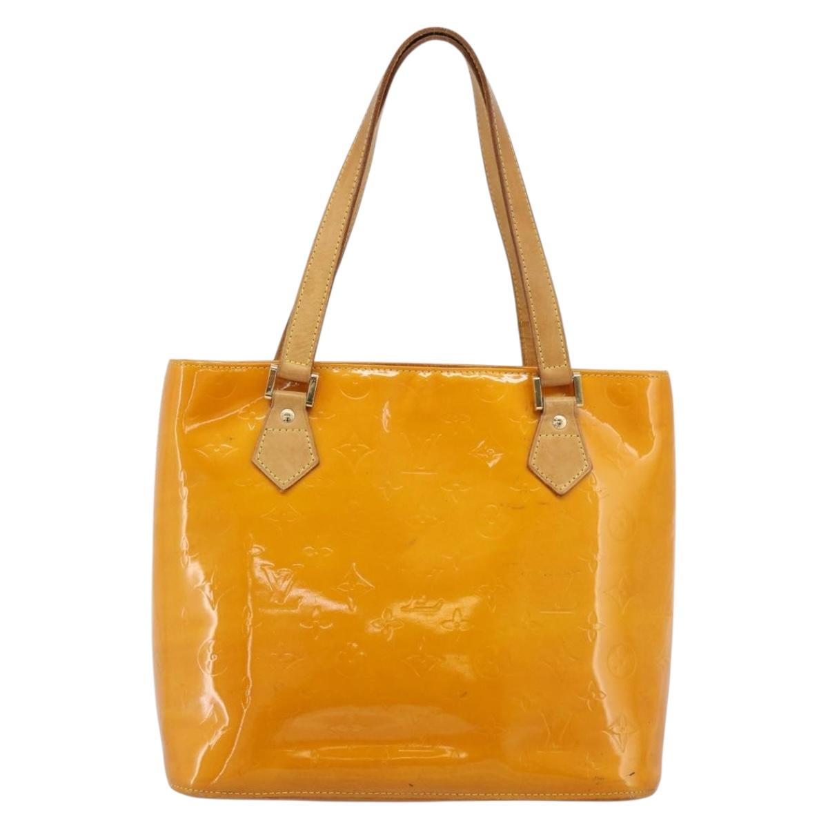 LOUIS VUITTON Monogram Vernis Houston Hand Bag Jaune M91121 LV Auth ep14944