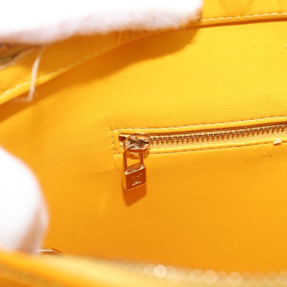 LOUIS VUITTON Monogram Vernis Houston Hand Bag Jaune M91121 LV Auth ep14944