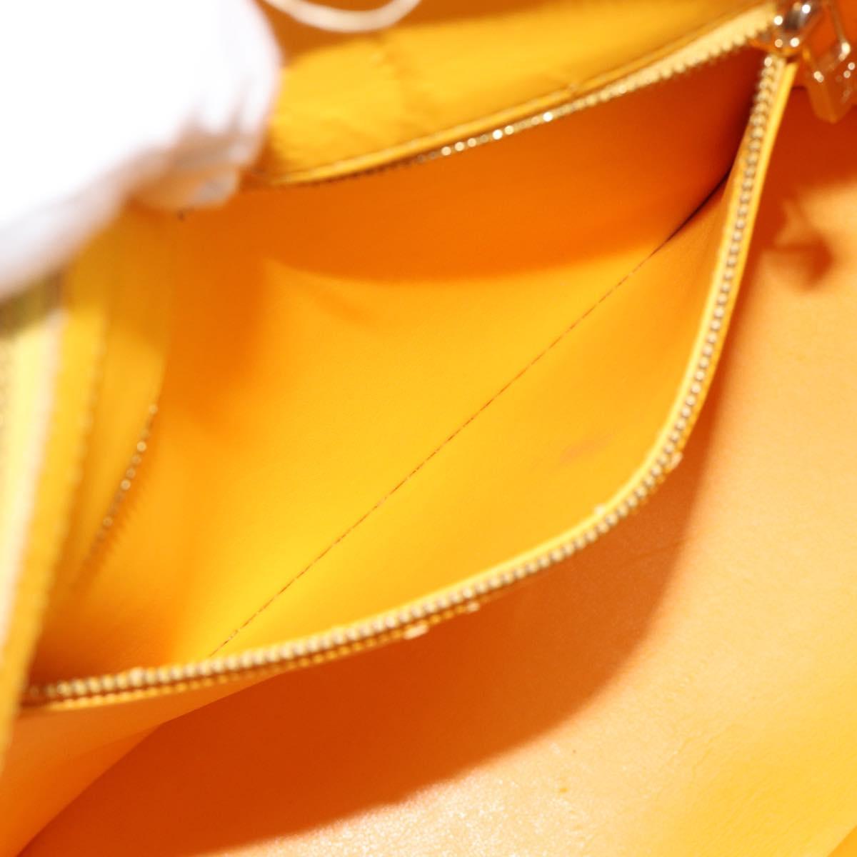 LOUIS VUITTON Monogram Vernis Houston Hand Bag Jaune M91121 LV Auth ep14944