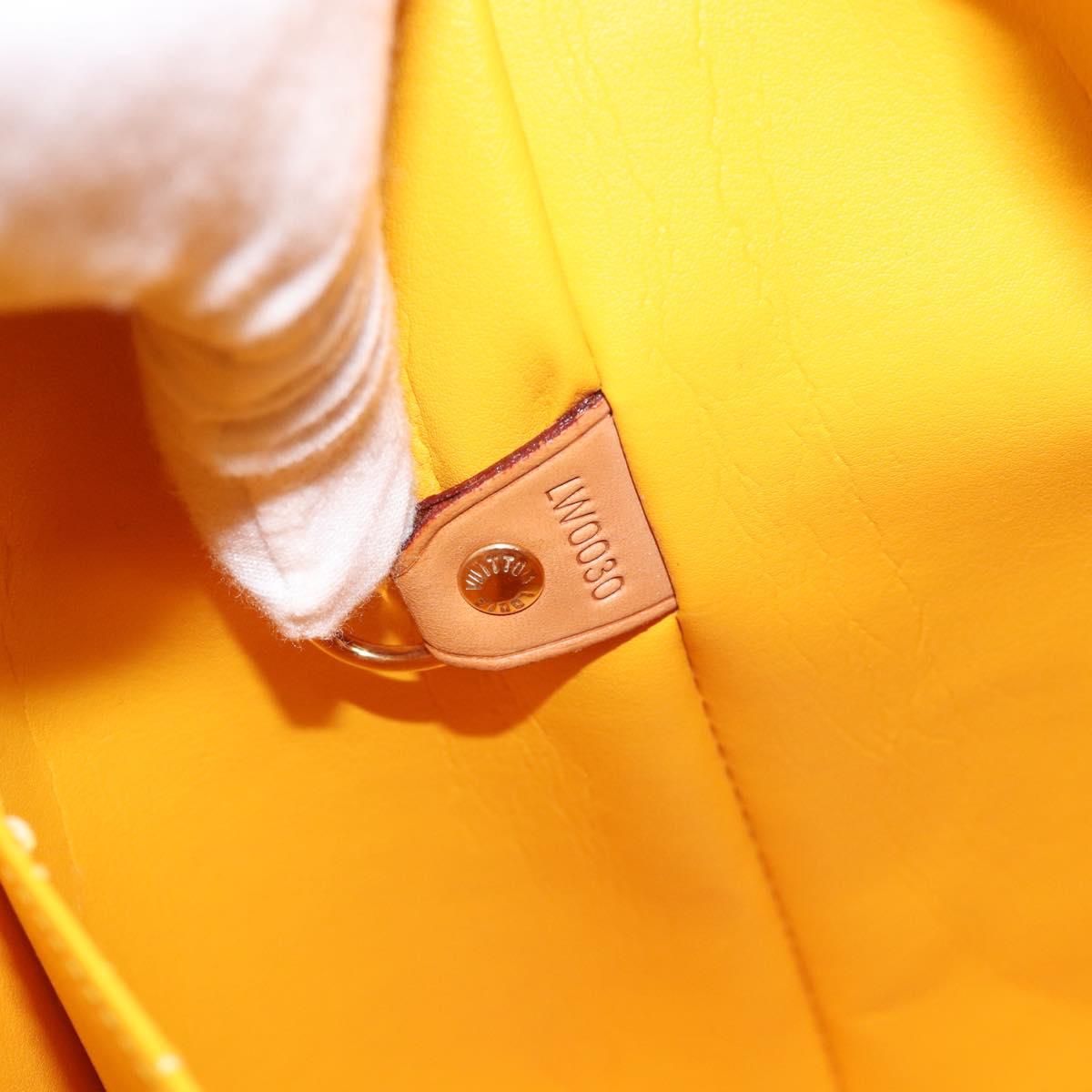 LOUIS VUITTON Monogram Vernis Houston Hand Bag Jaune M91121 LV Auth ep14944