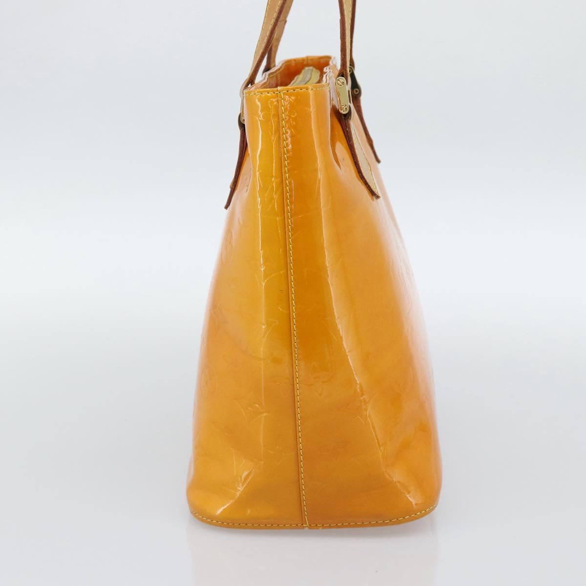 LOUIS VUITTON Monogram Vernis Houston Hand Bag Jaune M91121 LV Auth ep14944