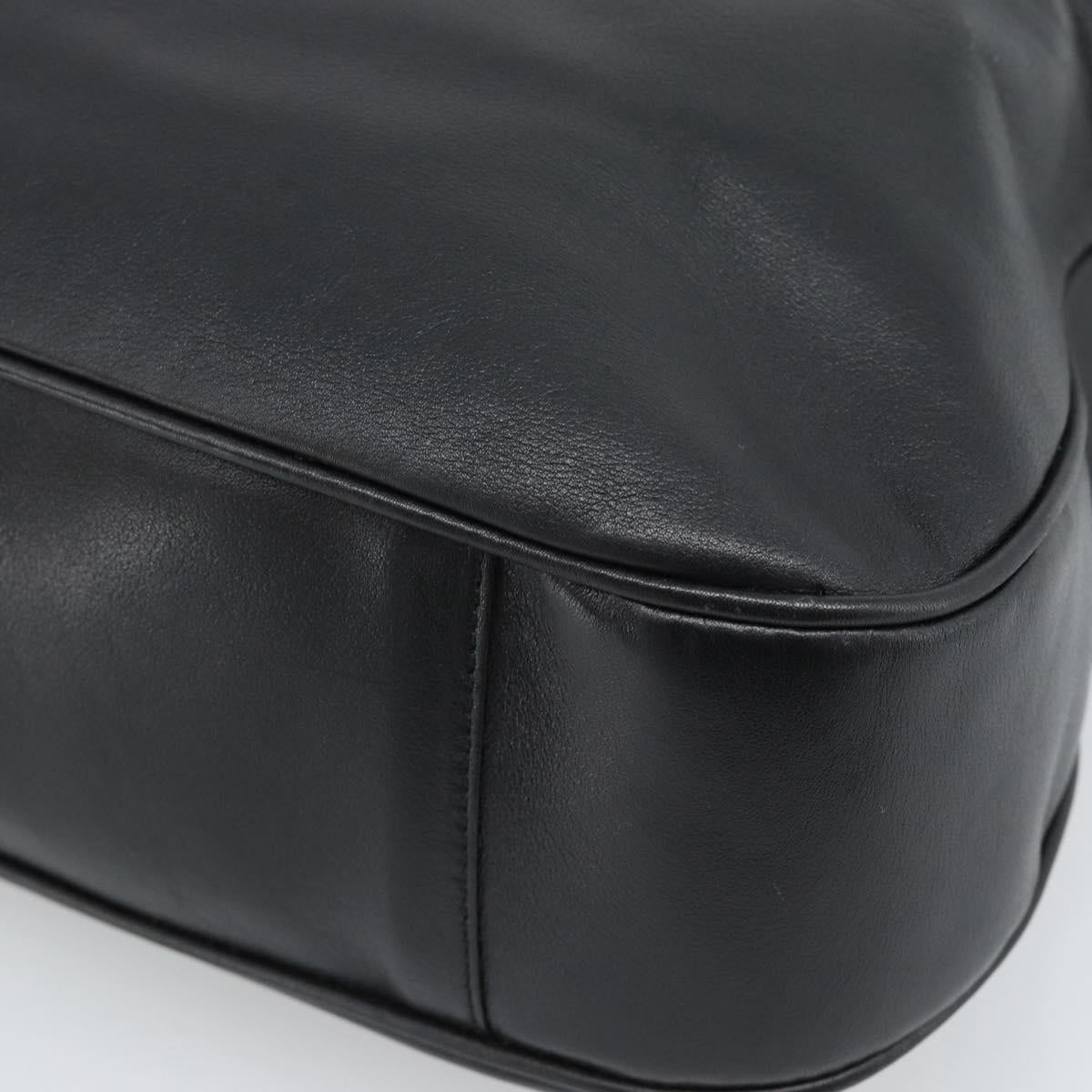 GUCCI Bamboo Hand Bag Leather 2way Black Gold 001 2058 1577 Auth ep14945