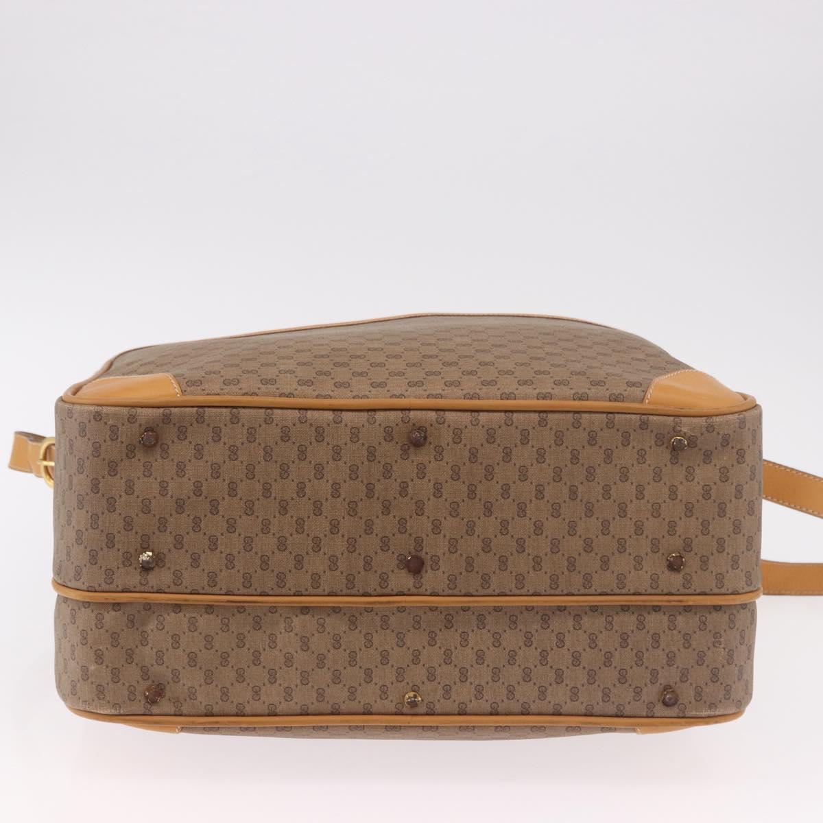 GUCCI Micro GG Supreme Shoulder Bag PVC Beige Gold Auth ep14952