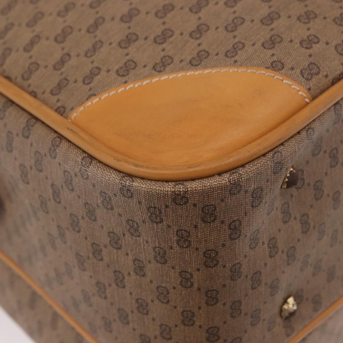 GUCCI Micro GG Supreme Shoulder Bag PVC Beige Gold Auth ep14952