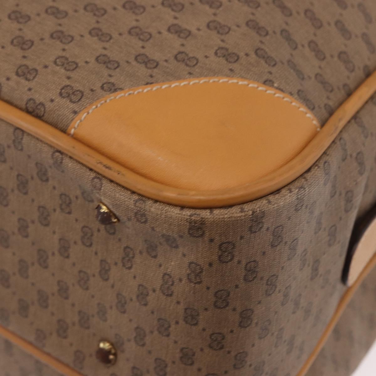 GUCCI Micro GG Supreme Shoulder Bag PVC Beige Gold Auth ep14952