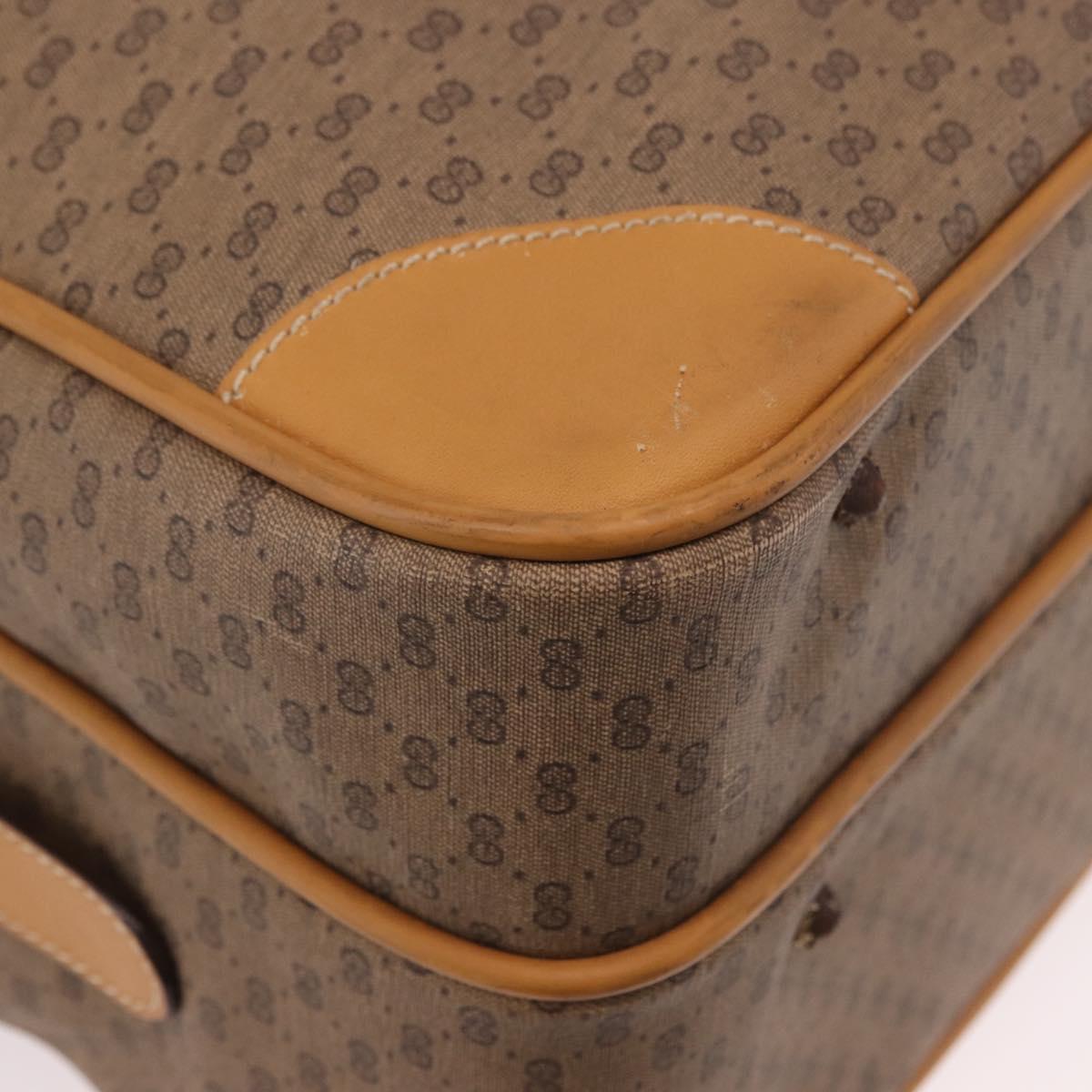 GUCCI Micro GG Supreme Shoulder Bag PVC Beige Gold Auth ep14952