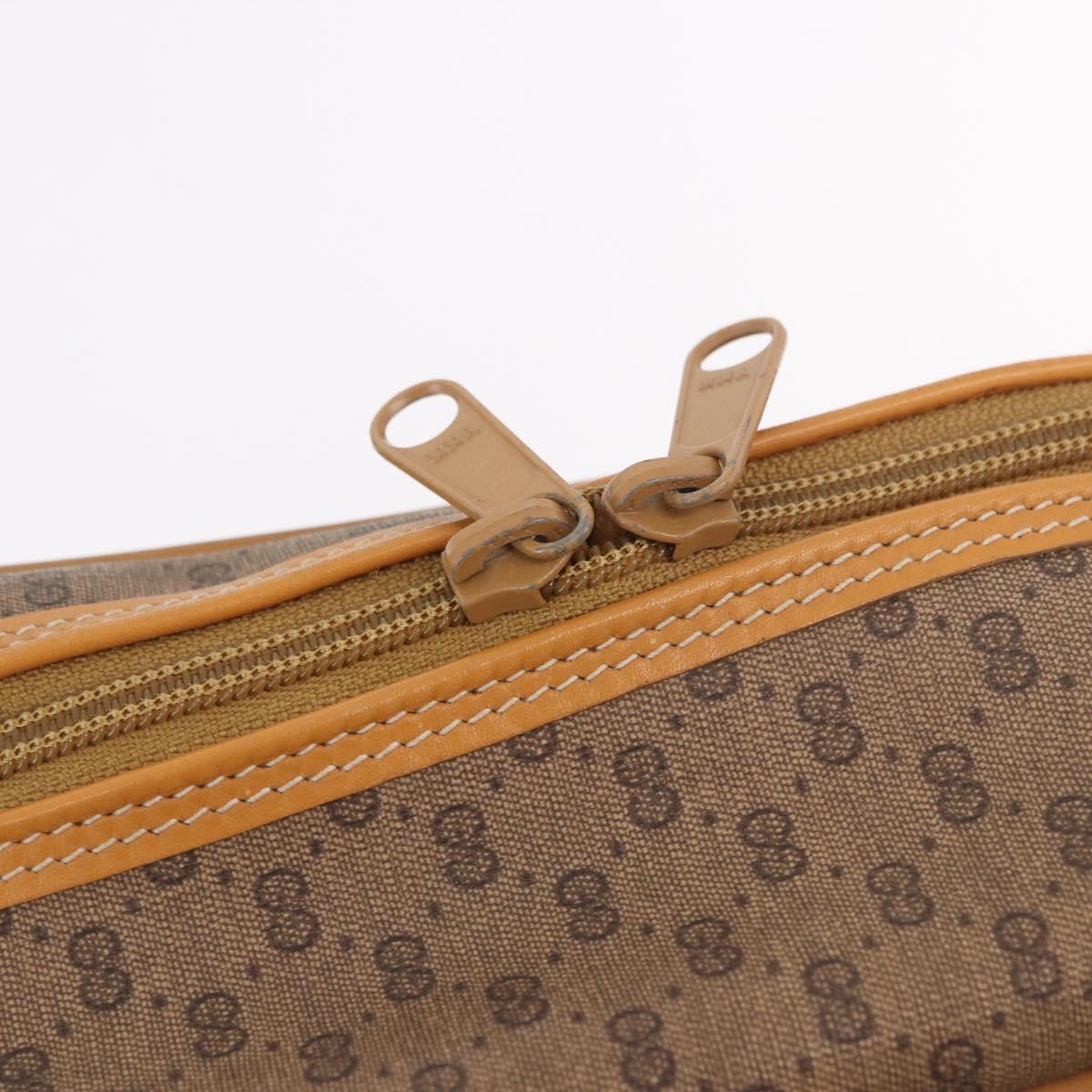 GUCCI Micro GG Supreme Shoulder Bag PVC Beige Gold Auth ep14952
