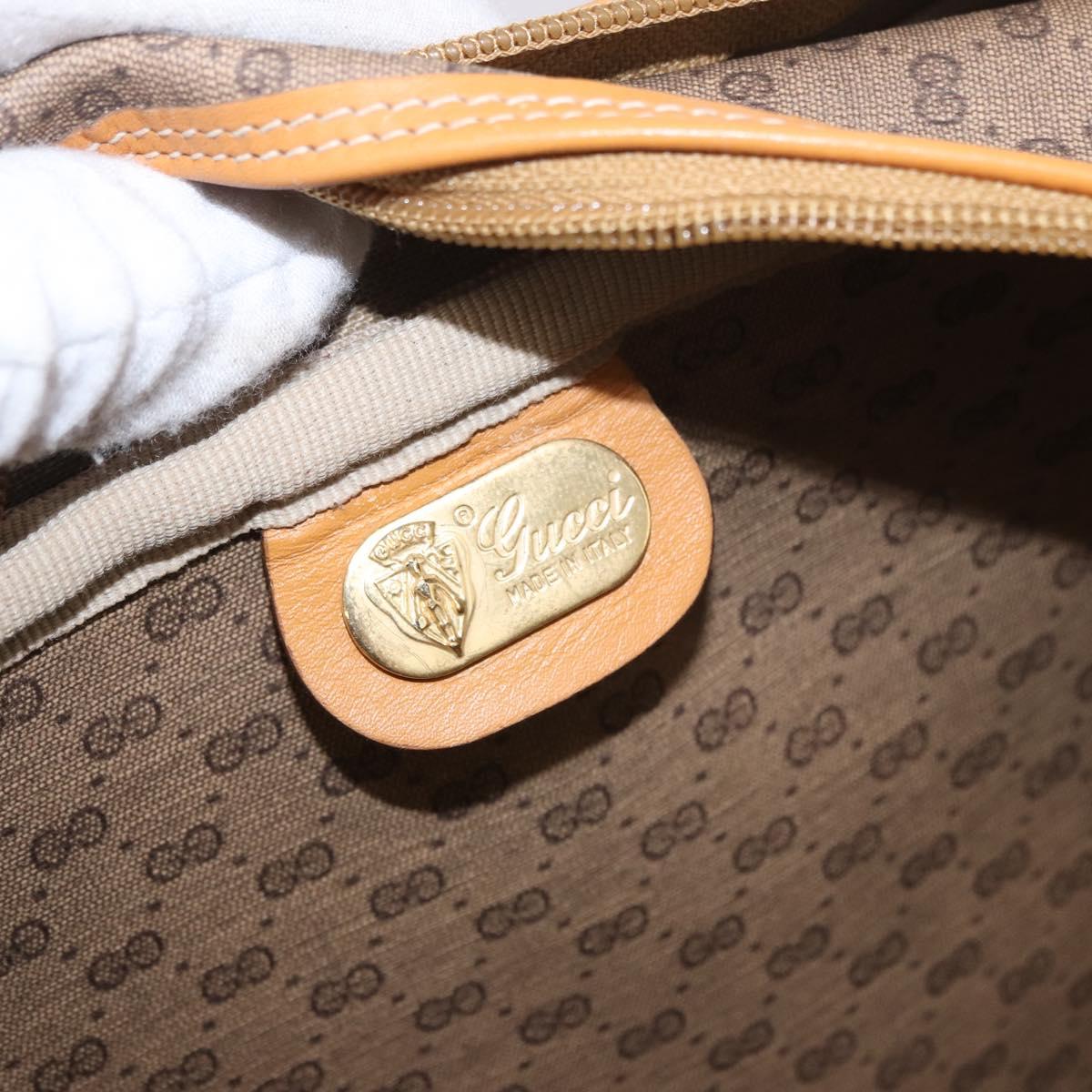 GUCCI Micro GG Supreme Shoulder Bag PVC Beige Gold Auth ep14952
