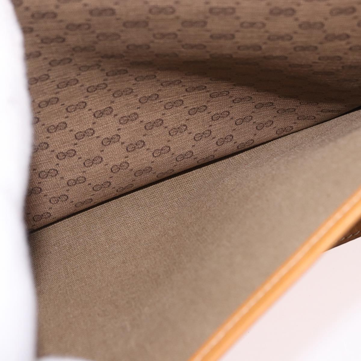 GUCCI Micro GG Supreme Shoulder Bag PVC Beige Gold Auth ep14952
