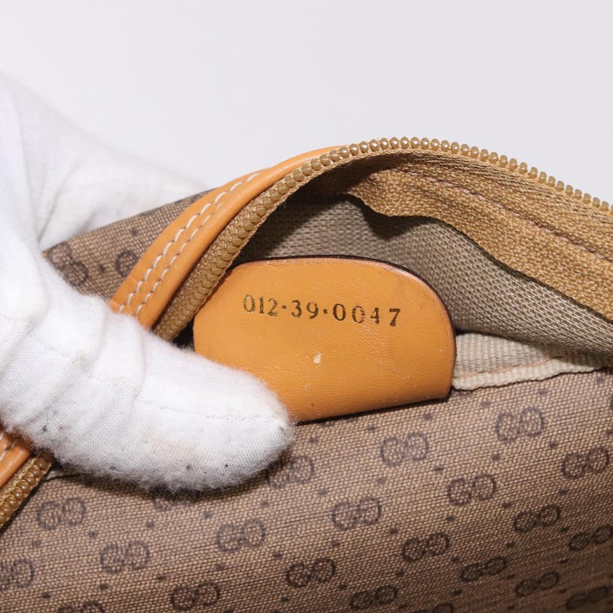 GUCCI Micro GG Supreme Shoulder Bag PVC Beige Gold Auth ep14952