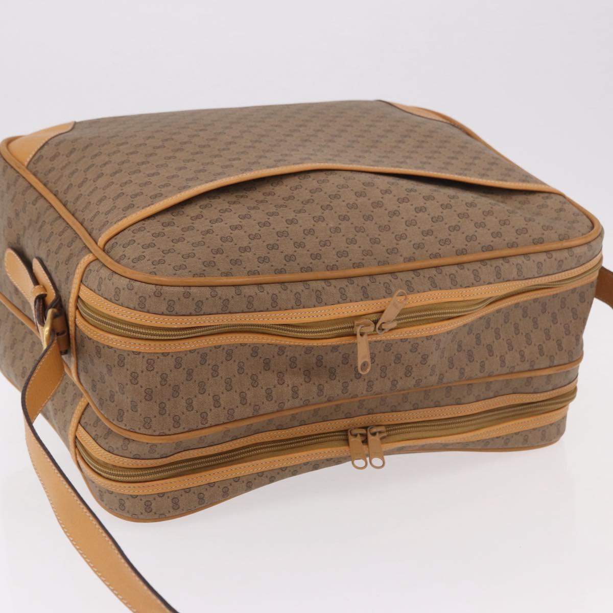 GUCCI Micro GG Supreme Shoulder Bag PVC Beige Gold Auth ep14952